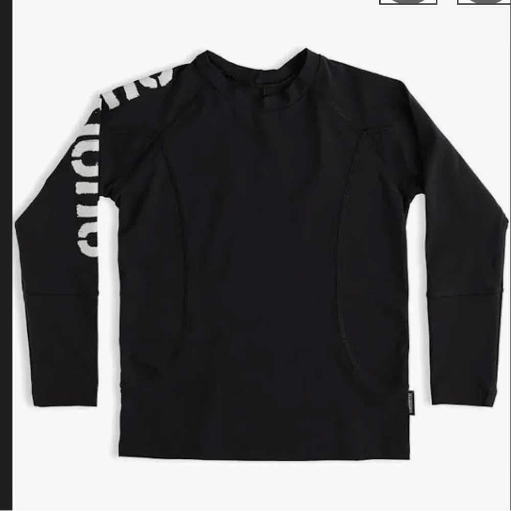 Black Long Sleeve Shirt with White Lettering by Nununu